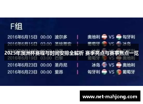 2025年澳洲杯赛程与时间安排全解析 赛季亮点与赛事焦点一览